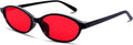 GUVIVI Retro Oval Sunglasses for Women Chic Cat Eye 90s Sunnies Lightweight Narrow Shades Trendy UV protection Sun Glasses