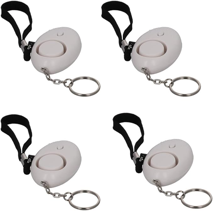 Othmro Safe Sound Personal Alarm 4 Pack 120DB Personal Security Alarm Keychain with LED Lights, Emergency Safety Alarm for Women, Men, Children, Elderly White