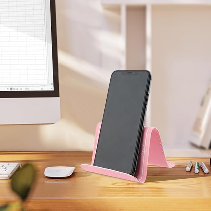 Airplane Phone Holder Flexible Flight Cell Phone Holder and Flexible Tablet Stand Airplane Travel Essential Accessories for Most Smartphones, Tablets (Pink)
