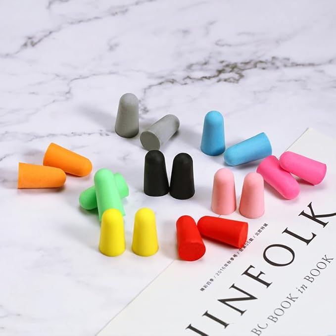 10 Pairs Pink Reusable Ear Plugs, 32dB NRR Noise Reduction, Washable Slow-Rebound Foam Earplugs for Sleeping, Snoring, Work, Concerts, Travel