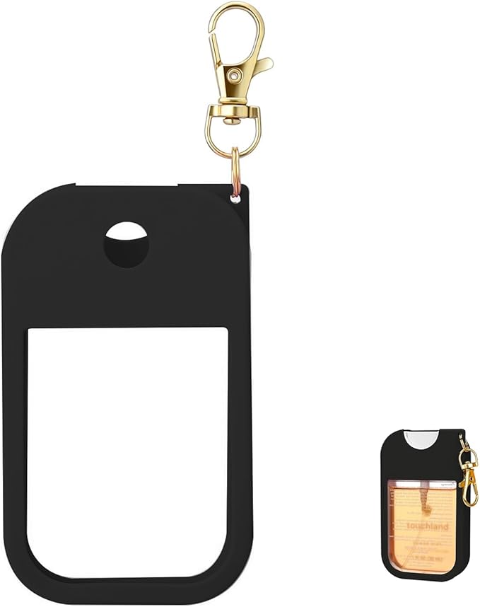 Silicone Case for Touchland Hand Sanitizer Spray 1 FL OZ., Stylish Protective Cover with Keychain Hanging Accessory