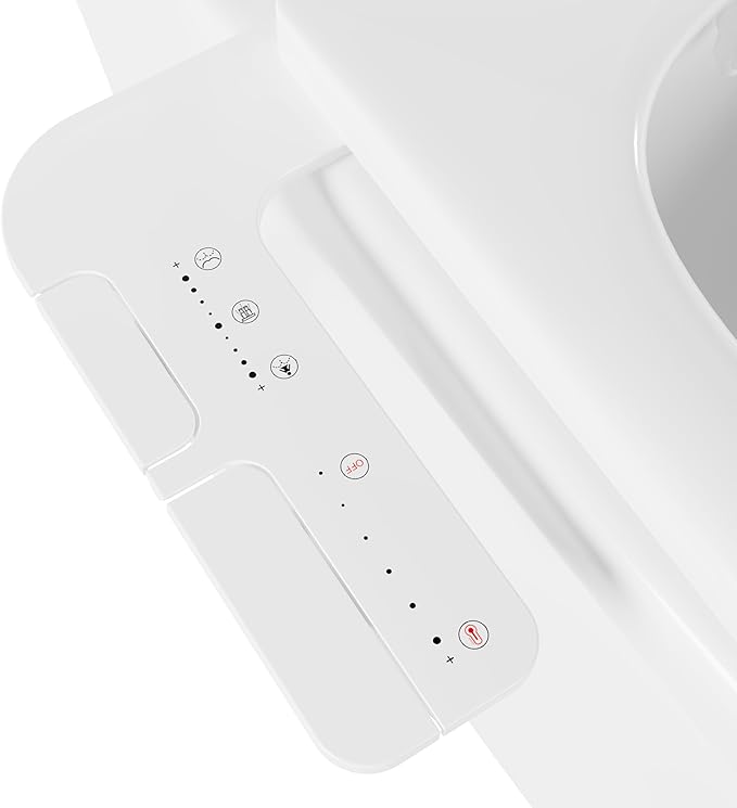 Bidet Attachment for Toilet, Adjustable WHot and Cold Water & Pressure, Self-Cleaning Dual Nozzles, Easy Install (White)