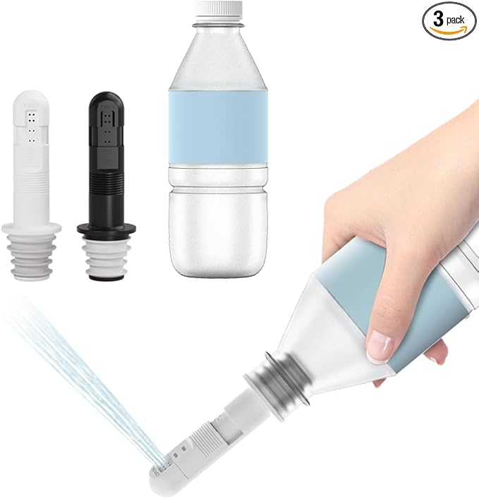 Backpacking Bidet - wower 2 Pack Portable Bidet for Travel, Toilet, or Camping. Compatible with Every Bottle, Portable Shattaf Water Sprayer with 350ml Bottle, Ultralight