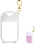 Silicone Case Compatible with Touchland Hand Sanitizer Spray, Protective Case with Keychain for Power Mist and Glow Mist 1 fl oz, Hand Sanitizer Spray Accessory (White, 1 Pack)