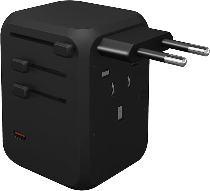 Reflex Power Universal Travel Adapter & GaN Charger, 35W PD Fast Charger Plug, 2 USB-A & 2 USB-C Ports, International Travel Adapter, Quick Charging Suitable for Europe/USA/Australia/Asia