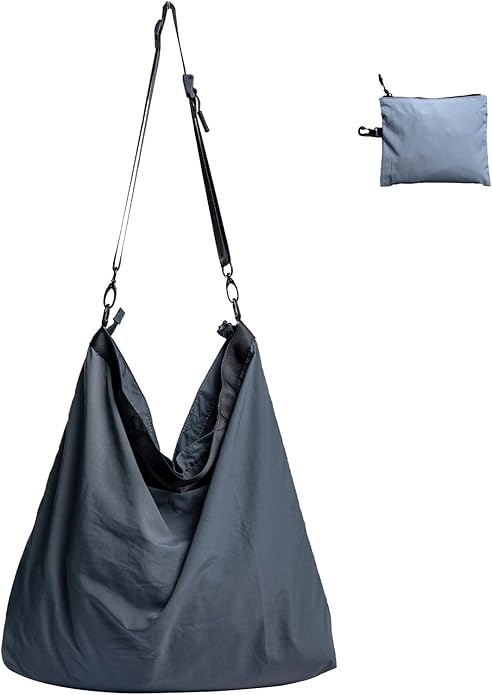 Lightweight Foldable Nylon Crossbody Bag,Compact Polyester Packable Tote,Collapsible Handbag for Travel,Gym,Shopping