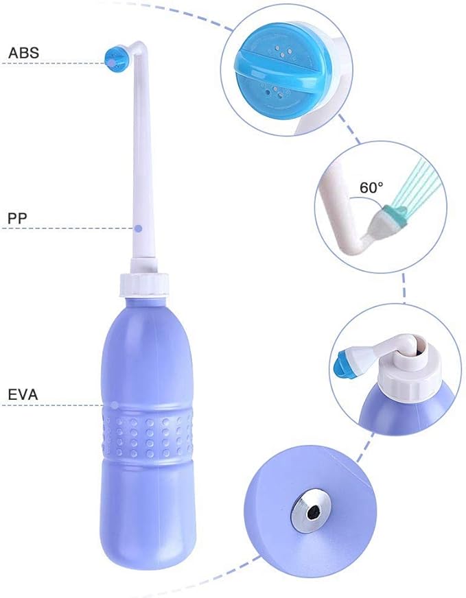 Portable Handheld Personal Bidet, On-The- Personal Hygiene Care, Travel Bidet with 620ML Water Capacity for Personal Cleansing Use