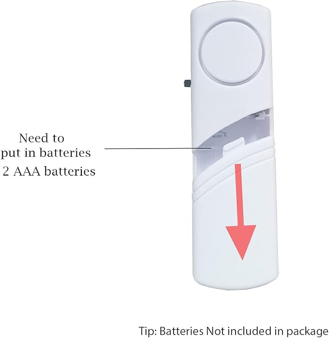 2 Pack Window Door Alarm System - No Batteries for Home, Kids Safety, Pool, Garage, Apartment, Dorm, RV, Office