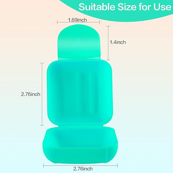 2 Pcs Small Size Plastic Soap Case Holder Container Box Home Outdoor Hiking Camping Travel,2.75 * 2.75 * 1.65 inch Blue