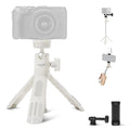 NEEWER Basics Mini Desk Selfie Stick Tripod Compatible with iPhone GoPro Insta360 DJI, Portable Small Camera Webcam Android Cell Phone Holder Ball Head Elevated Axis Video Recording Stand, TP43 White
