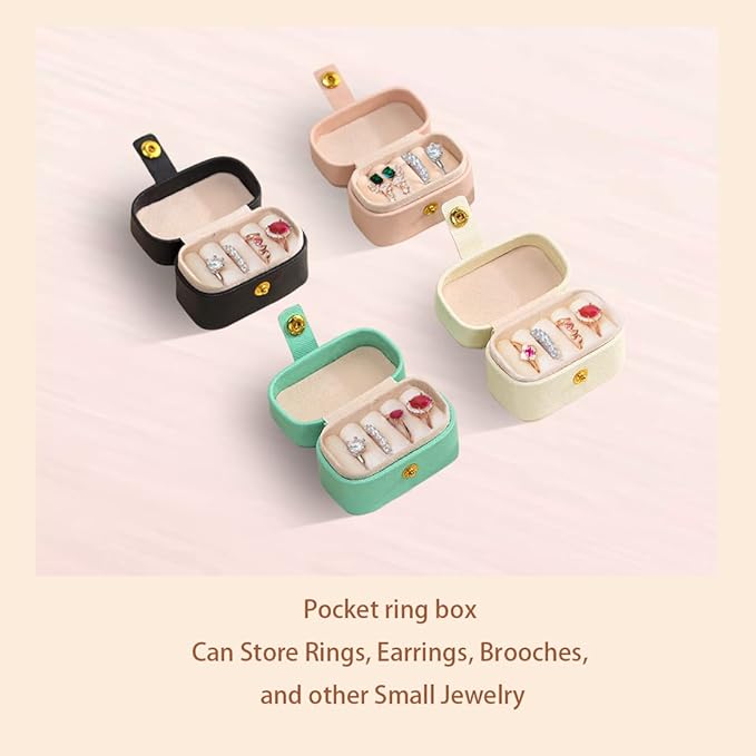 Travel Jewelry Ring Case,Small Jewelry Ring Box,Ring Holder,Mini Jewelry Case Portable Storage Case, for Women Girls, for Travel,Business,Wedding,Bridesmaid Gift(Pink)