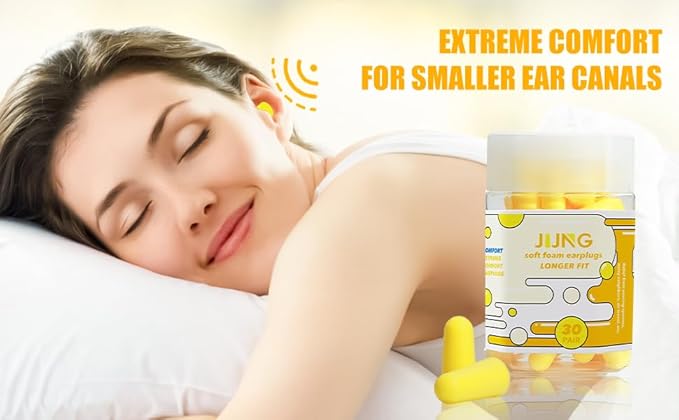 Soft Foam Earplugs, Longer Fit, 33db SNR, Set of 30 Pairs,Comfortable Ear Plugs for Sleeping, Snoring, Loud Noise and Travel