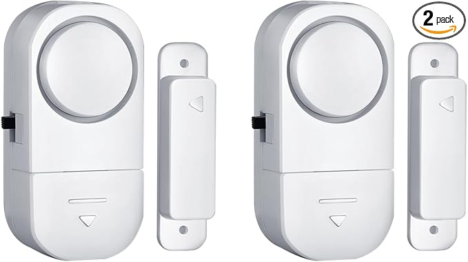 Door Window Alarm, 90DB Door Alarms for Kids Safety, Door Window Burglar Alarm-Window Pool Alarms for Home Security (2 Pack)