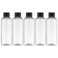Tekson Plastic Travel Bottles 3.4 oz, Travel Size Containers for Shampoo, Empty Mouthwash Bottles with Black Screw Cap (100ml, Clear)