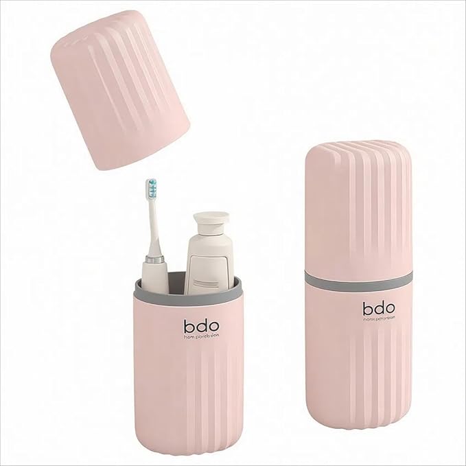 Toothbrush Travel Case Portable Clear Grey Toothbrush Holders with Cover, Leakproof Toothbrush & Toothpaste Holder for Traveling School Camping Business Trip Bathroom