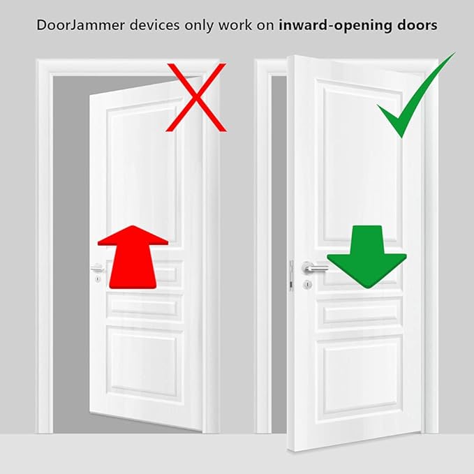 DoorJammer DJ3 Portable Door Lock Brace for Home Security and Personal Protection | Hotel Room, Apartment Safety, Travel Door Stopper | Easy Installation, Compact Design 2Pack