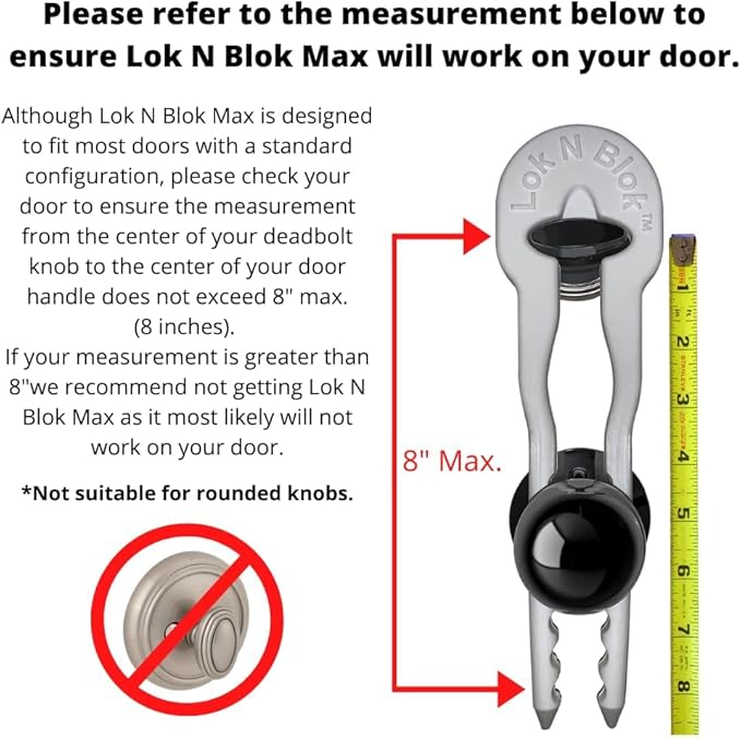 Portable Deadbolt Door Lock Device Lok N Blok Max Requires No Tools to Install Protection from Key Bumping Proof Door Guard Defender Home Apartment Travel Safety Security Made of Sturdy ABS Plastic