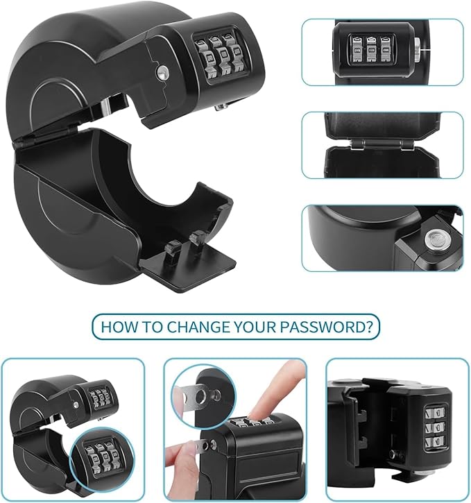 Door Knob Lock Combination Child Proof Door Knob Cover Lock Out Device for Bedroom, Bathroom,Faucet, Water Gas Valve, Temporary Door Handle Lock Prevents Access to Keyhole Dementia Elderly
