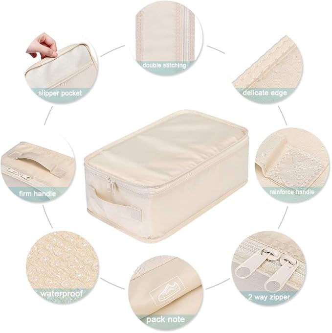 Travel Shoe Bags, Foldable Waterproof Shoe Pouches Organizer-Double Layer (2 Blue Shoe Bags)