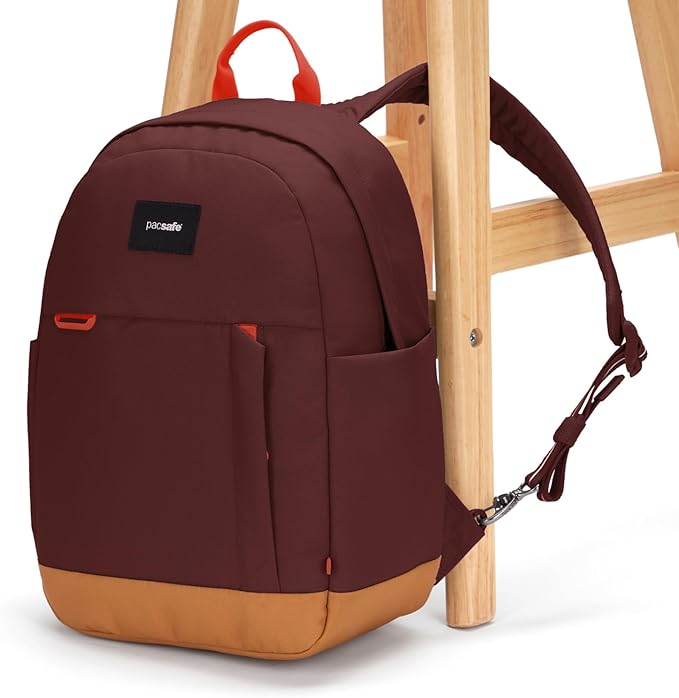 Pacsafe GO 15L Anti Theft Backpack, Garnet Red