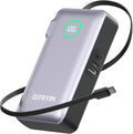 Portable Charger with Built in 25.6in Retractable Cable and Wall Plug, 10000mAh USB C Travel Power Bank, 35W Fast Charging Battery Pack Compatible with iPhone 16 15 14 13 Samsung Android Phone etc