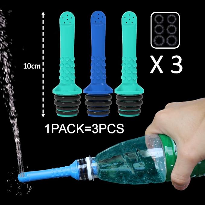 3PCS-Pack Backpacking Bidet for Camping Portable Bidet Pipe for Toilet, Universal Travel Bidets Compatible with Your Empty Plastic Bottle Mouth-Handheld Shattaf for Personal Hygiene,Cleaning,Outdoor