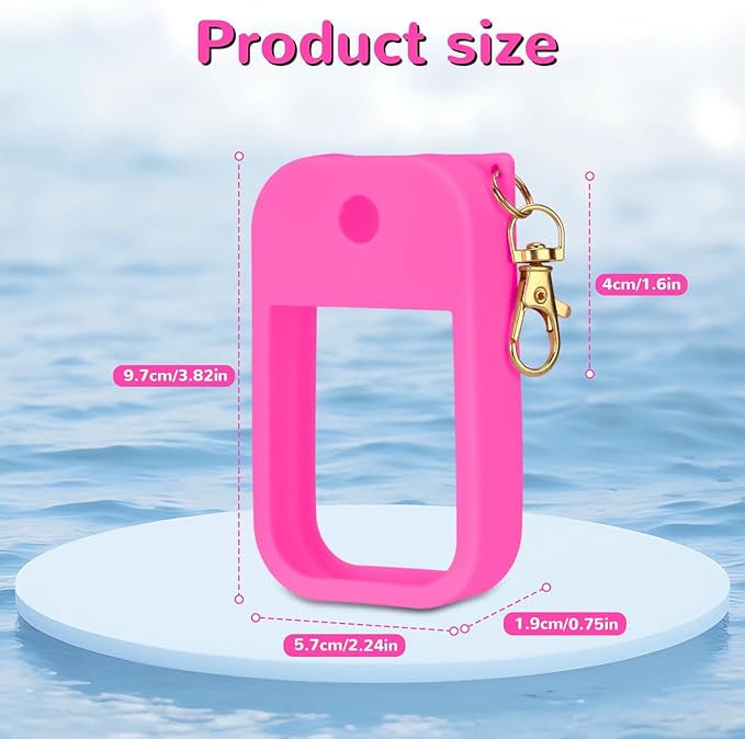 Hand Sanitizer Spray Case Compatible with Touchland Power Mist 1 oz – Silicone Case with Keychain for Touch Land Mist 1 fl oz（30 ml）, Hydrating Hand Sanitizer Accessory for 1 fl oz(Hot Pink)