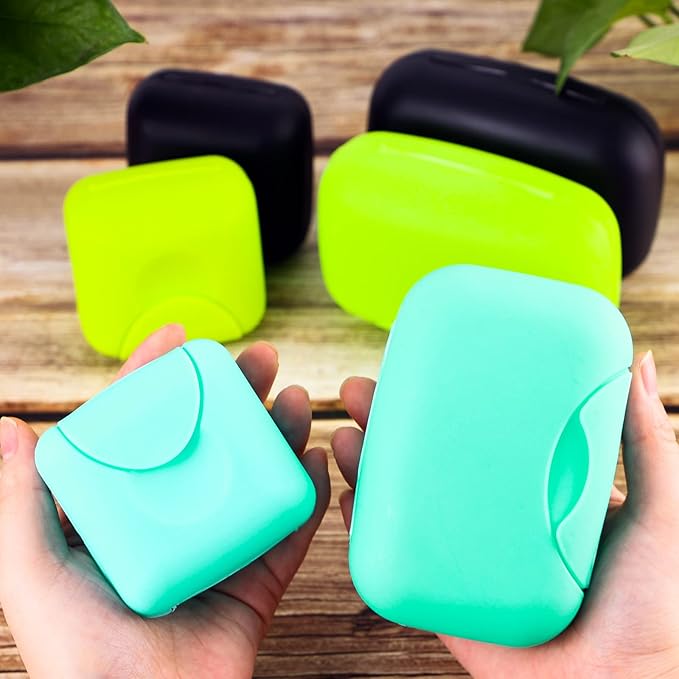 2 Pcs Small Size Plastic Soap Case Holder Container Box Home Outdoor Hiking Camping Travel,2.75 * 2.75 * 1.65 inch Blue