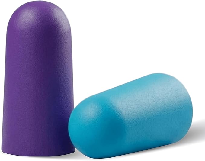 Happy Hippo Soft Foam Earplugs, 33 dB NRR, 6 Pair 12 Ear Plugs, Maximum Protection for Sleeping; Silence Snoring, Airplanes, Airports, Power Tools, Phone Conversations, Loud Work Environments (Neon)