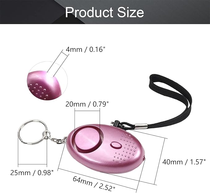 Othmro Safe Sound Personal Alarm 4 Pack 120DB Personal Security Alarm Keychain with LED Lights, Emergency Safety Alarm for Women, Men, Children, Elderly Purple