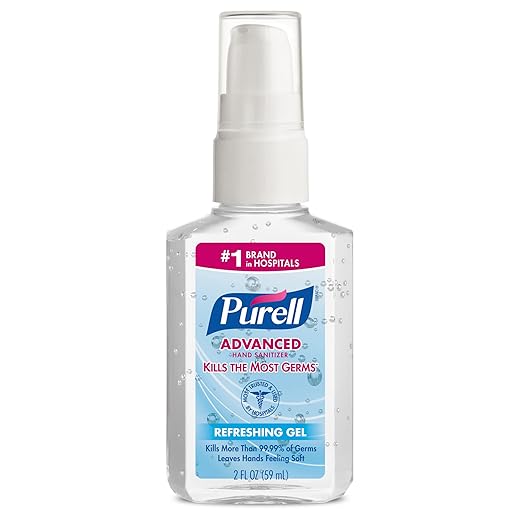 PURELL Advanced Hand Sanitizer Refreshing Gel, Clean Scent, 2 fl oz Travel Size Pump Bottle (Pack of 24) – 9606-24