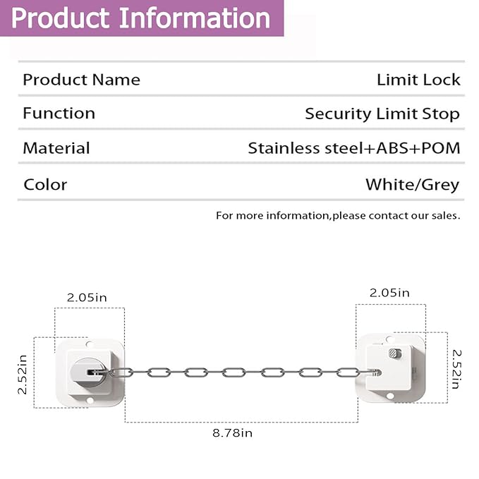 Child Proof Door Lock with Adjustable Strap, 3M Adhesive Safety Locks for Baby & Pets, No Tools Needed 4 Pack