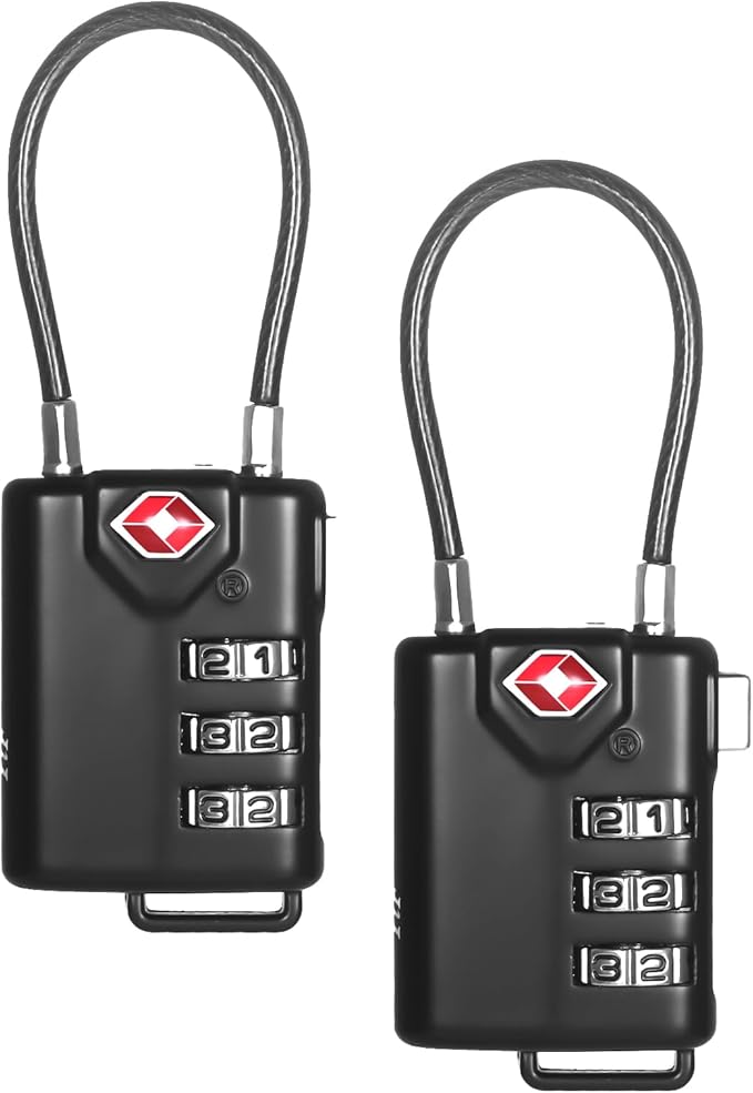 2 PCS TSA Locks for Luggage, Small Combination Lock,Luggage Locks TSA Approved, for Locker Lock, Travel Suitcase, Gun Case, Backpack Zipper, Ammo Can, with 2PCS Spare 007 Master Key