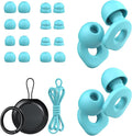 2 Pairs of Earplugs for Sleeping,Reusable Hearing Protection Ear Plugs with 8 Pairs Ear Tips & One Connector Cord,Soft Earplugs for Noise Reduction,Concert,Musician & Work - 25dB-30dB