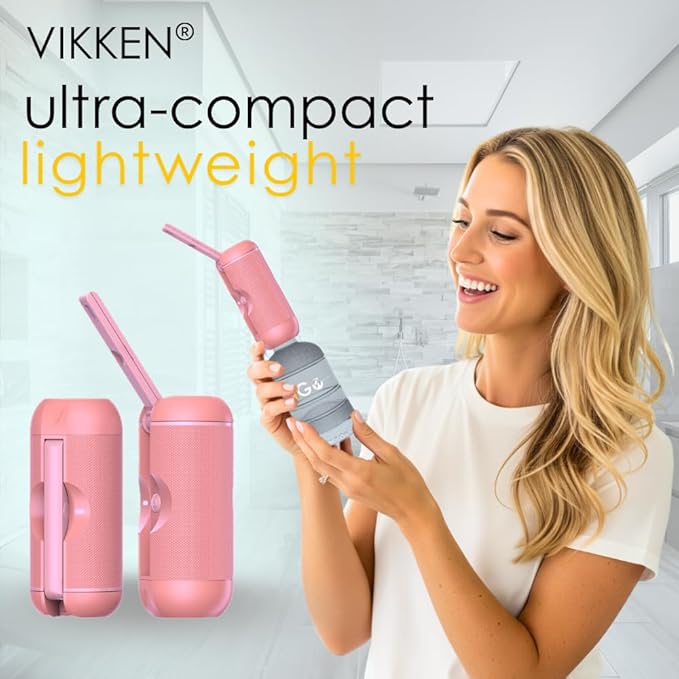 VIKKEN® Portable Travel Bidet USB-Type C Rechargeable Electric Mobile Handheld Ultra Strong Water Spray Personal Hygiene Self Care for Women & Men, iGo-X 250ml Pink