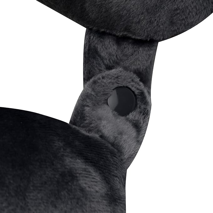 Wolf Essentials Adult Cozy Soft Microfiber Neck Pillow for Travel – Compact, Machine Washable - Perfect for Airplane, Car, or Home Use - Filled and Finished in The USA – Black