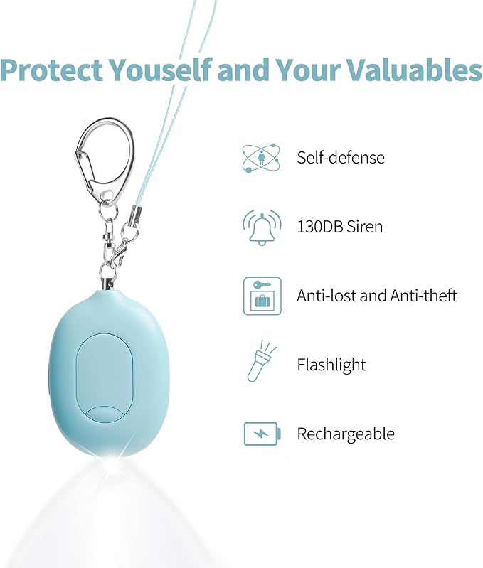 Door Stopper Security Alarm, Door Stopped Alarm When Opened, 130dB Loud Portable Vibration Sensor Door Stop Alarm with LED Flashing, USB Rechargeable for Travel Hotel Home Apartment Safety