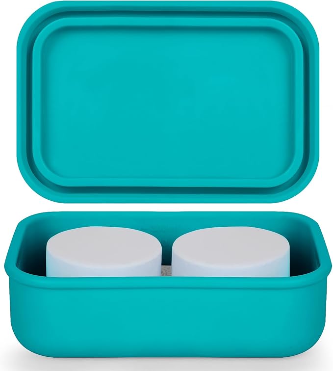 Leak Proof Travel Soap Case,Large Silicone Travel Soap Holder,Portable Soap Box with Drainage Layer,Bathroom Shatter Proof,Suitable for Travel, Bathroom, Camping, Gym(Green)