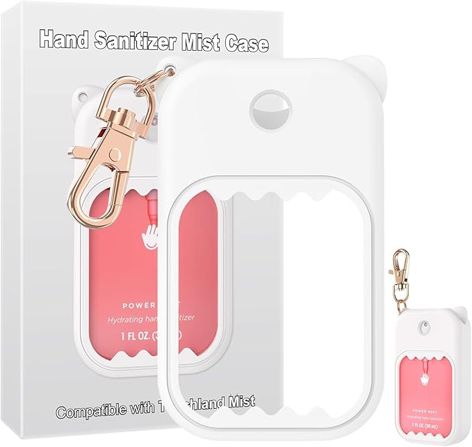 Hand Sanitizer Spray Case for Touchland Silicone Touchland Case Keychain Cute Hand Sanitizer Holder Keychain Compatible with Touch land Power Mist Gentle/Glow Mist