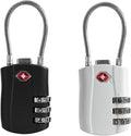 TSA Locks for Luggage, Small Combination Padlock with Cable, Travel Essentials Luggage Locks TSA Approved, Combo Padlock with Code, for Suitcase, Bag, Backpack Zipper, Gym Locker (2-Pack)