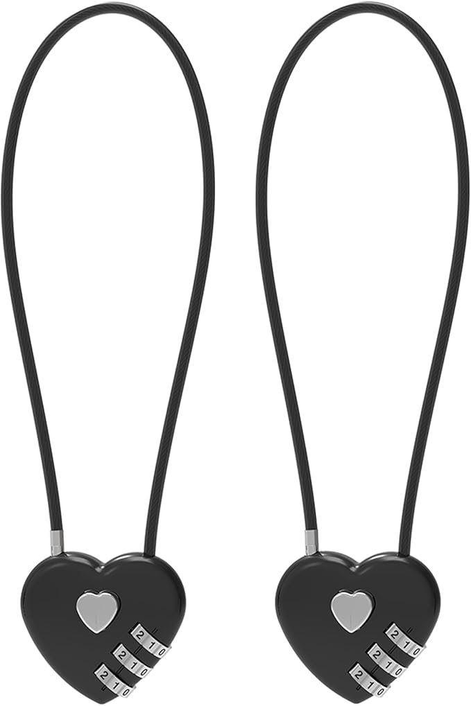 3 Digit Combination Lock Cable 1 ft, Combo Long Cable Lock with Code, Thin Wire Small Padlock Combination, for Travel Luggage, Backpack, Cabinet, Fridge Door, Bike Motorcycle Helmet