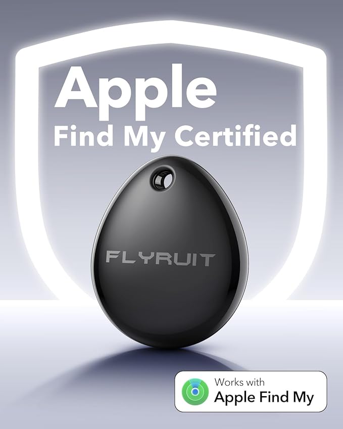 Air Tracker Tags-1 Pack for Apple Find My(iOS Only), Official MFi Certified, Smart Bluetooth Key Finder, Tracking Device for iPhone, Mini Finder Locator for Luggage, Backpack, Wallet, Bags, eBike