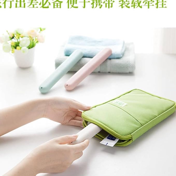 Portable Travel Toothbrush Storage Box,Toothbrush Case Suitable for Travel, Camping, School, Home and Business (4, Blue)