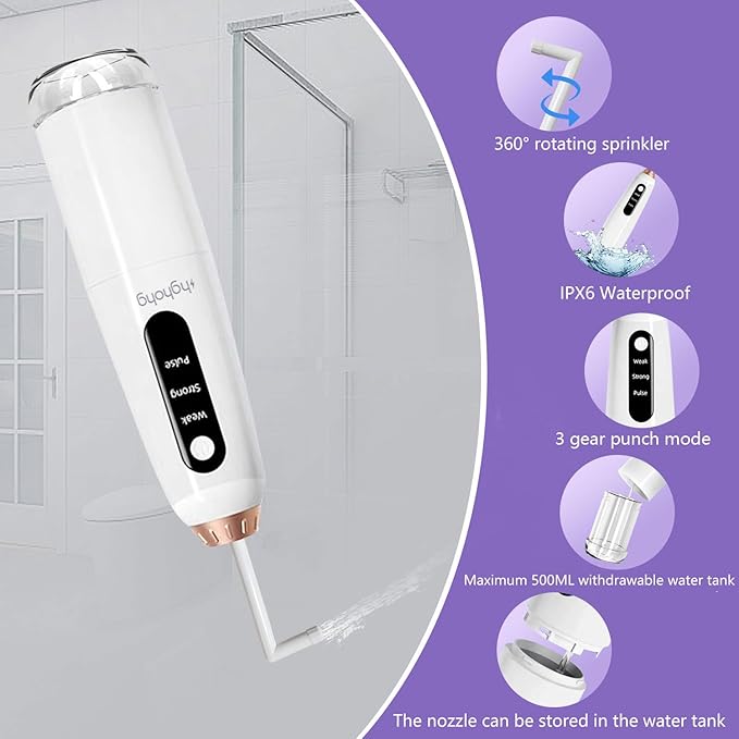 Portable Travel Bidet, Electric, 500ML Large Capacity, for Personal Hygiene, Postpartum Care, Outdoor, Camping