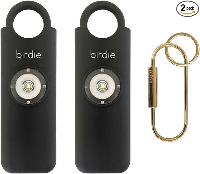 She’s Birdie–The Original Personal Safety Alarm for Women by Women–Loud Siren, Strobe Light and Key Chain in a Variety of Colors (Charcoal, 2 Pack)