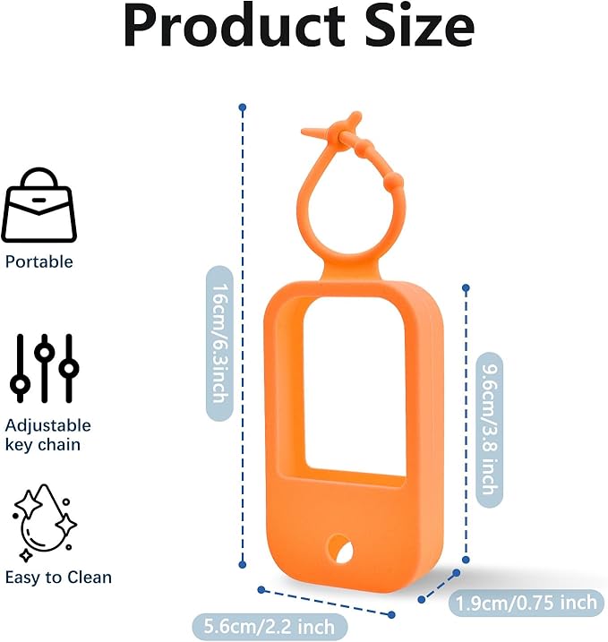 3Pcs Silicone Case for Touchland Hand Sanitizer Spray Protective Case with Keychain, Travel Size Hand Sanitizer