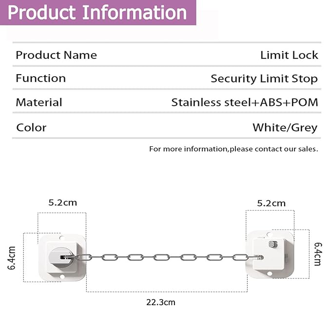 Child Proof Door Lock with Adjustable Strap, Cat Door Latch 3M Adhesive Safety Locks for Baby, Dementia & Pets, No Tools Needed 1 Pack