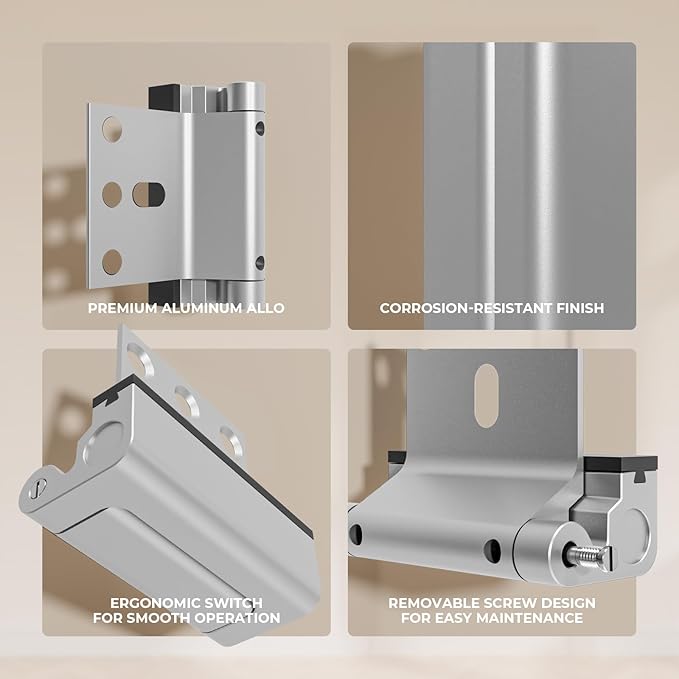 5 Pack Home Security Door Reinforcement Lock, Childproof Safety Door Lock Latch Stopper, Removable Screw-Mounted, Prevent Home Unauthorized Entry, Aluminum Construction, Withstands 800 lbs
