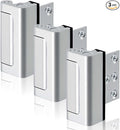 GreaTalent 3PACK Home Security Door Reinforcement Lock Childproof, Add High Security to Home Prevent Unauthorized Entry, Aluminum Construction Finish, Frame Lock, Silver