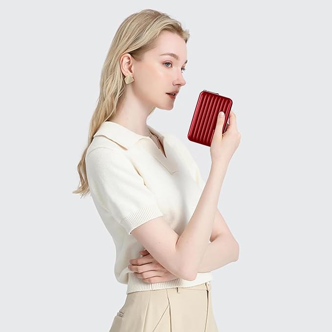 Credit Cards Holder for Women RFID Blocking Aluminum Zipper Wallet Business Card Case Metal ID Case for Men